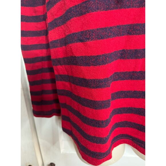 Chaps classic red/navy striped cowl neck knit top S Perfect for fall Cotton blen - Picture 3 of 4